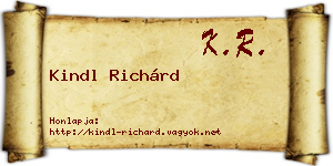 Kindl Richárd névjegykártya
