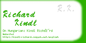 richard kindl business card